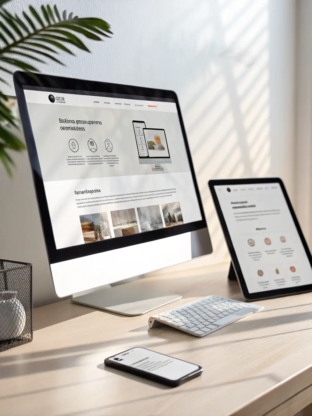 A clean, modern website design mockup showcasing a high conversion rate, with clear calls-to-action and a user-friendly interface.